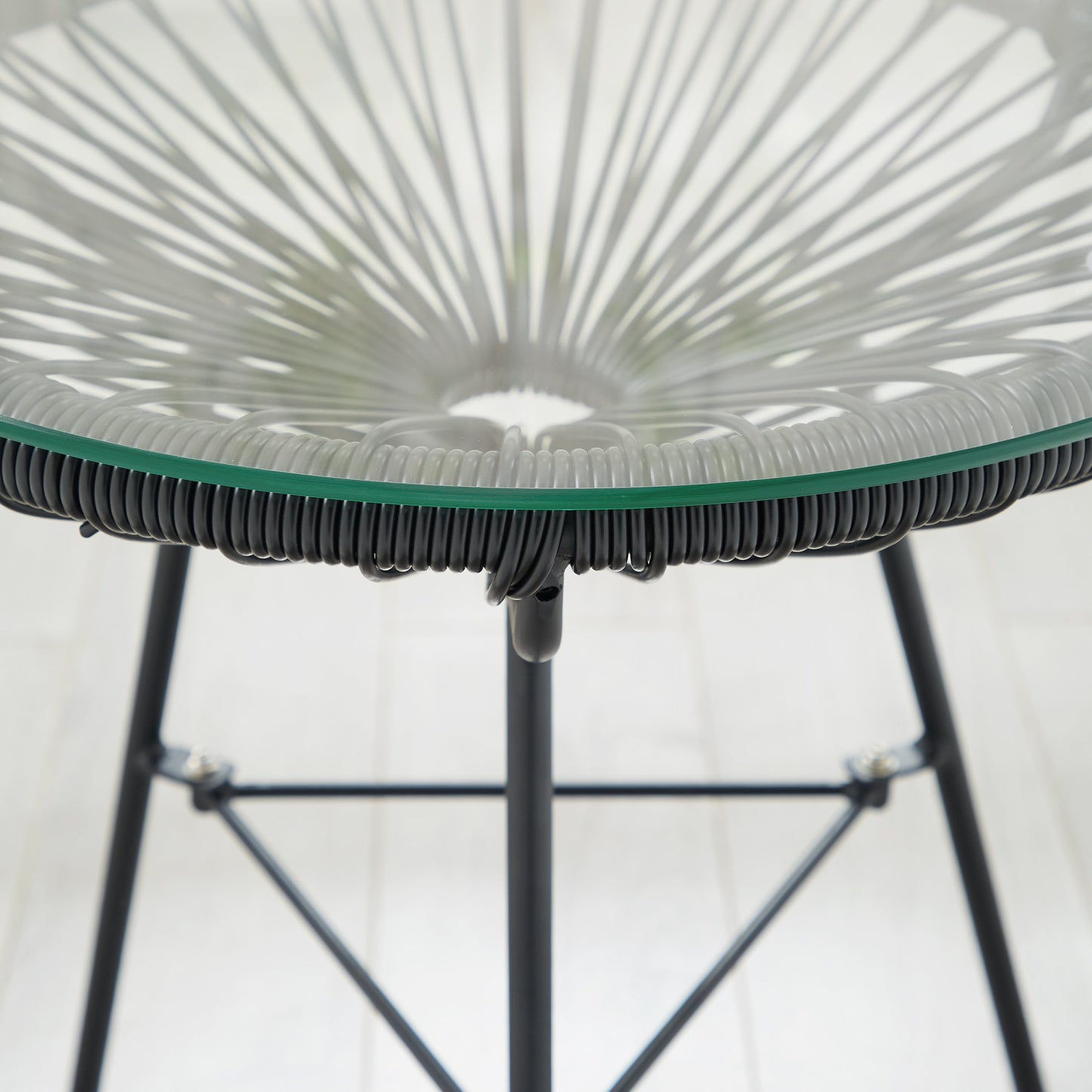 Corvus Sarcelles Set da bistrot Acapulco in vimini moderno da 3 pezzi