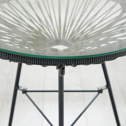 Corvus Sarcelles Set da bistrot Acapulco in vimini moderno da 3 pezzi