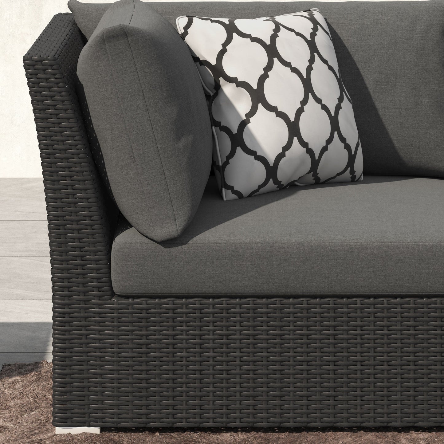 Set da conversazione per patio in vimini e alluminio Corvus da 8 pezzi