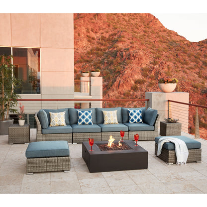 Set da conversazione per patio in vimini e alluminio Corvus da 8 pezzi