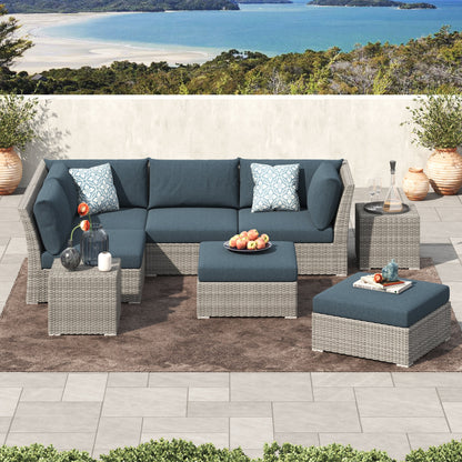 Set da conversazione per patio in vimini e alluminio Corvus da 8 pezzi