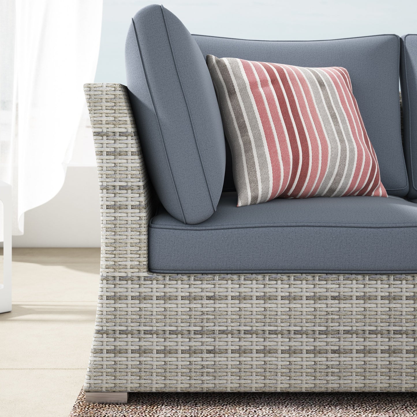 Set da conversazione per patio in vimini e alluminio Corvus da 8 pezzi