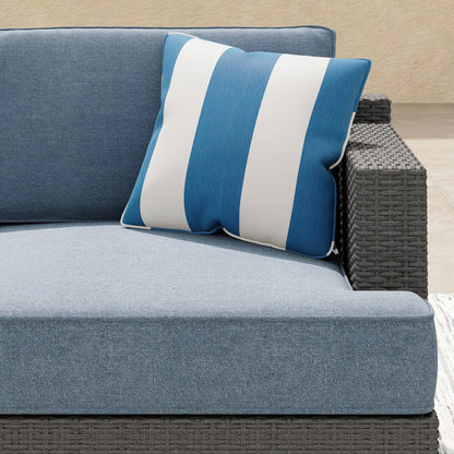 Set da conversazione in vimini da 5 pezzi Corvus Ancud con cuscino Sunbrella e cuscini Sunbrella