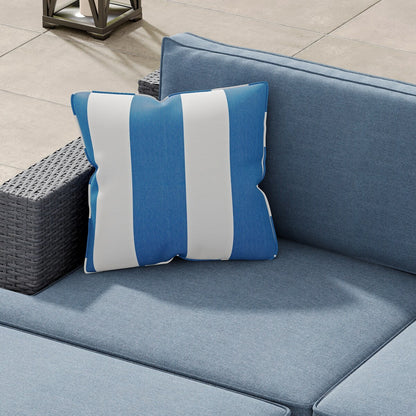 Set da conversazione in vimini da 5 pezzi Corvus Ancud con cuscino Sunbrella e cuscini Sunbrella