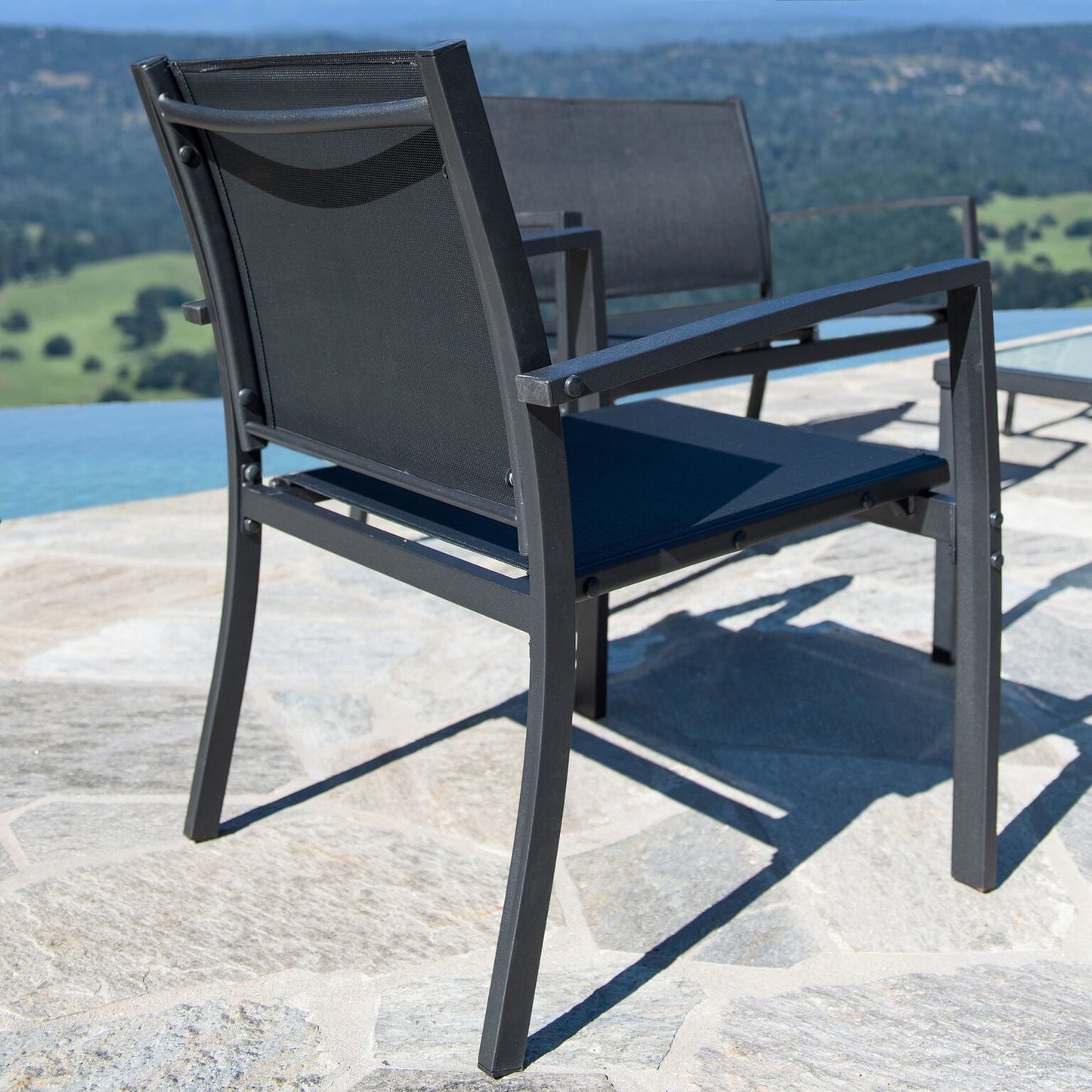 Set da conversazione in tessuto Corvus Antonio da 4 pezzi per esterni