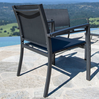 Set da conversazione in tessuto Corvus Antonio da 4 pezzi per esterni