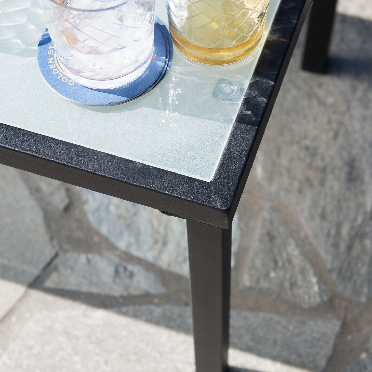 Set da conversazione in tessuto Corvus Antonio da 4 pezzi per esterni