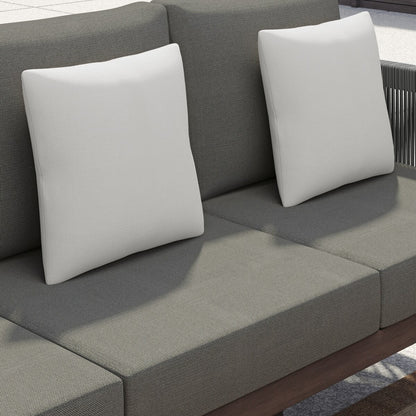 Set di divani da giardino Corvus Iona da 4 pezzi in legno di eucalipto e corda con tessuto Sunbrella