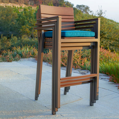 Set da bar per esterni Corvus Jasmine da 5 pezzi con cuscini Sunbrella