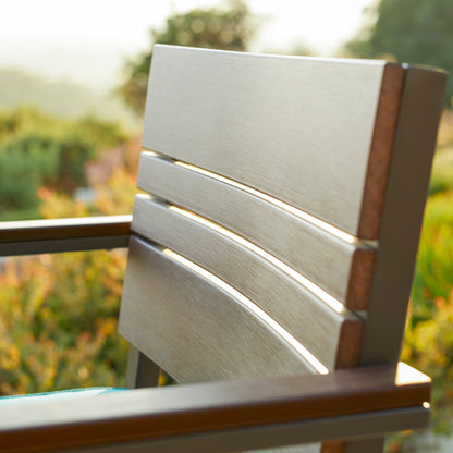 Set da bar per esterni Corvus Jasmine da 5 pezzi con cuscini Sunbrella