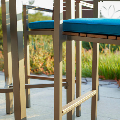 Set da bar per esterni Corvus Jasmine da 5 pezzi con cuscini Sunbrella