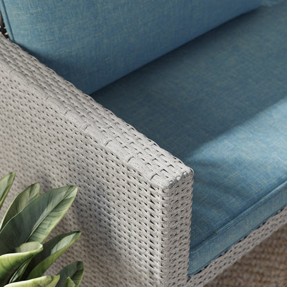 Set da pranzo per esterni in vimini e alluminio Corvus Martinka da 7 pezzi