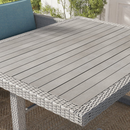 Set da pranzo per esterni in vimini e alluminio Corvus Martinka da 7 pezzi