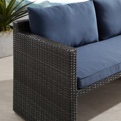 Set da pranzo per esterni in vimini e alluminio Corvus Martinka da 7 pezzi