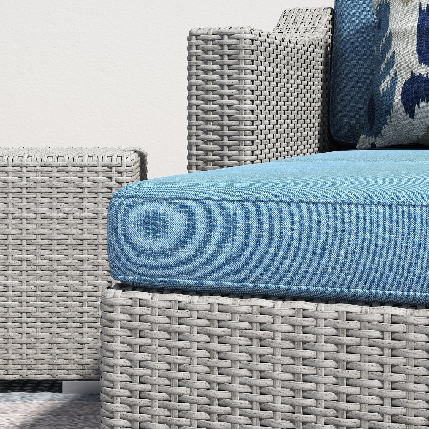 Set di mobili da esterno in vimini grigio da 5 pezzi Corvus Martinka