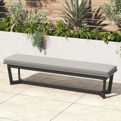 Set da pranzo per esterni Corvus Orville da 6 pezzi in alluminio con piano del tavolo in WPC