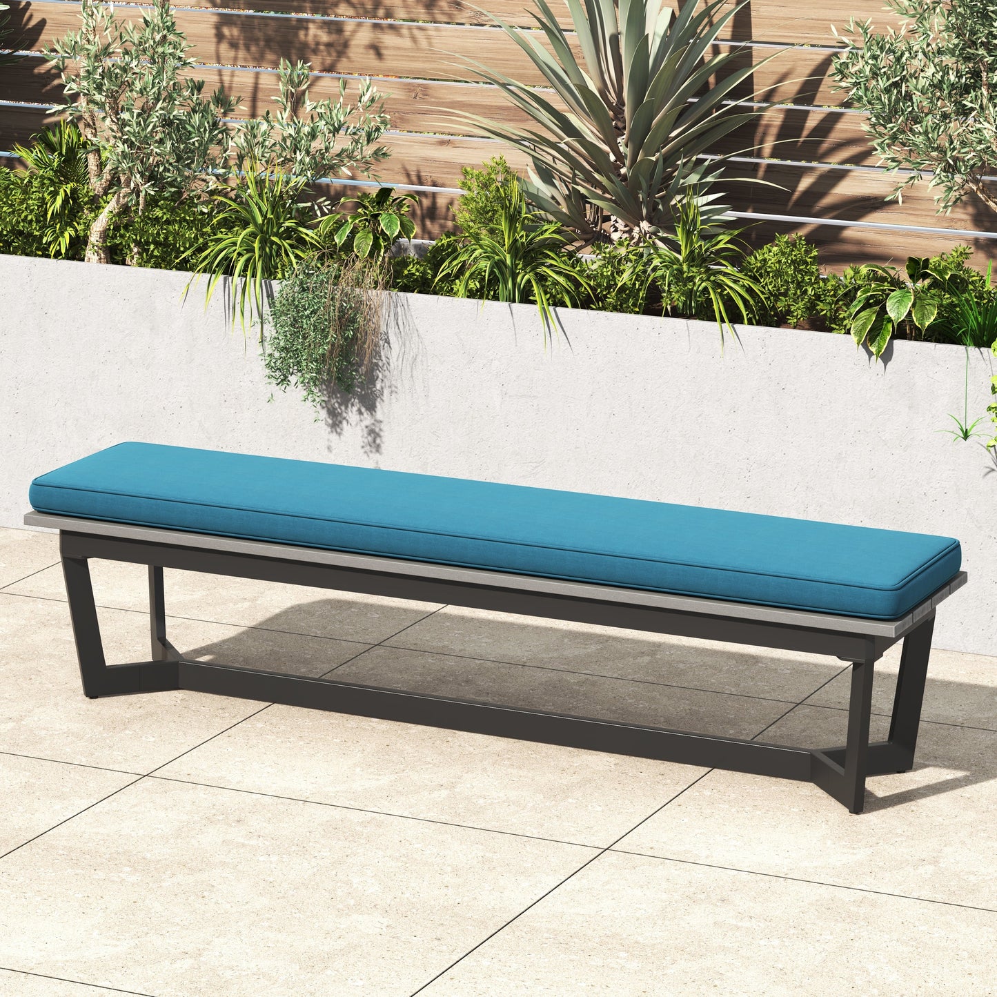 Set da pranzo per esterni Corvus Orville da 6 pezzi in alluminio con piano del tavolo in WPC