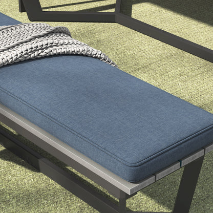 Set da pranzo per esterni Corvus Orville da 6 pezzi in alluminio con piano del tavolo in WPC