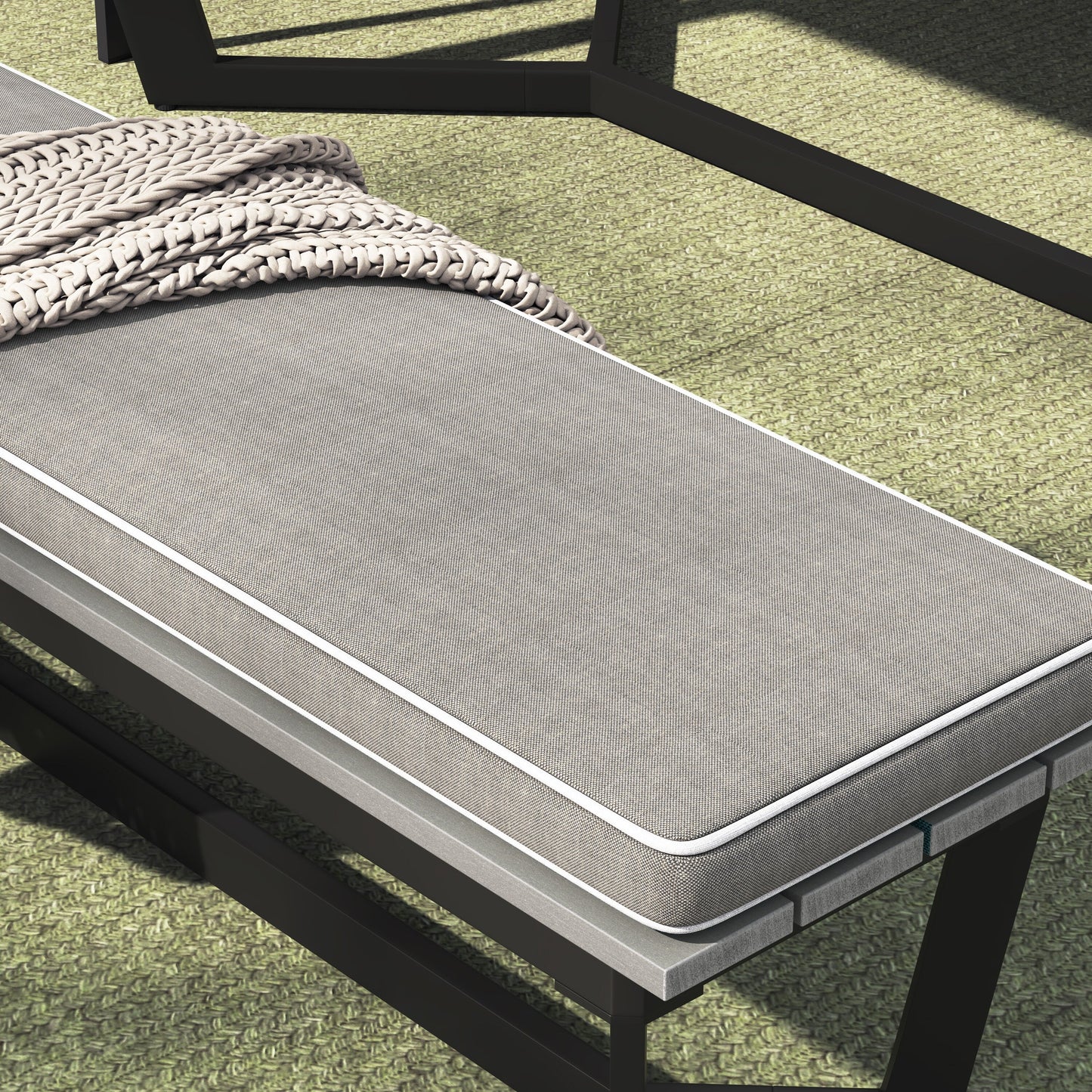 Set da pranzo per esterni Corvus Orville da 6 pezzi in alluminio con piano del tavolo in WPC