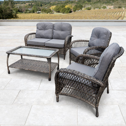 Set da giardino in vimini Corvus Padova da 4 pezzi