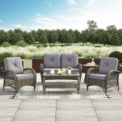 Set da giardino in vimini Corvus Padova da 4 pezzi