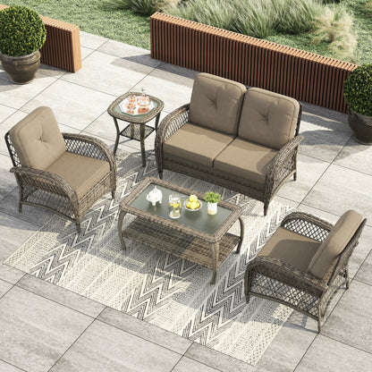 Set da giardino in vimini Corvus Padova da 4 pezzi