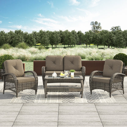 Set da giardino in vimini Corvus Padova da 4 pezzi