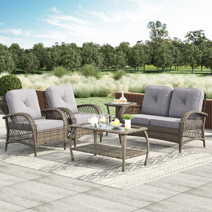 Set da giardino in vimini Corvus Padova da 4 pezzi