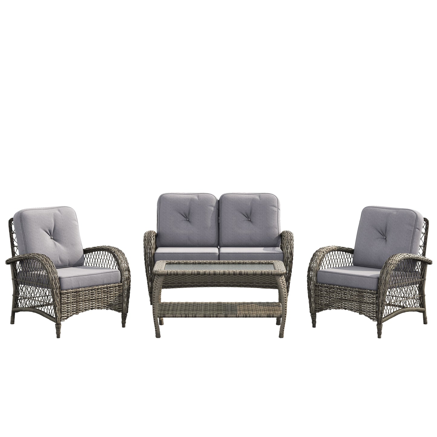 Set da giardino in vimini Corvus Padova da 4 pezzi