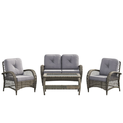 Set da giardino in vimini Corvus Padova da 4 pezzi