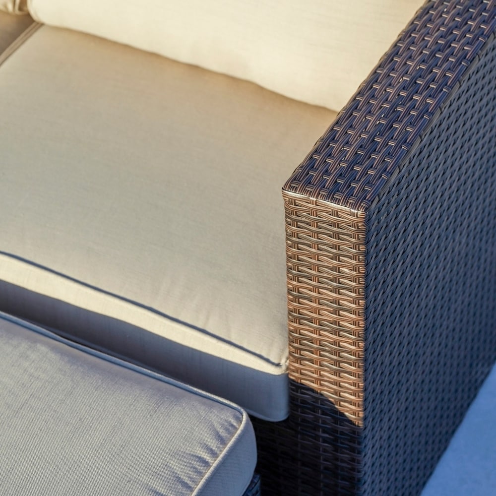 Set da conversazione componibile con mobili da giardino in vimini marrone Corvus Trey da 12 pezzi