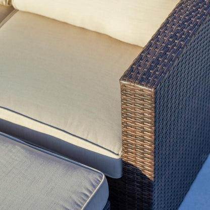 Set da conversazione componibile con mobili da giardino in vimini marrone Corvus Trey da 12 pezzi