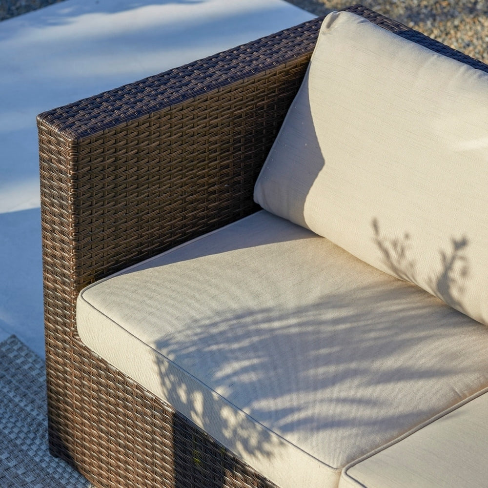 Set da conversazione componibile con mobili da giardino in vimini marrone Corvus Trey da 12 pezzi