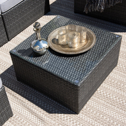 Set di divani componibili da giardino in vimini Corvus Trey da 12 pezzi