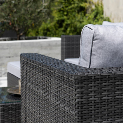 Set di divani componibili da giardino in vimini Corvus Trey da 12 pezzi