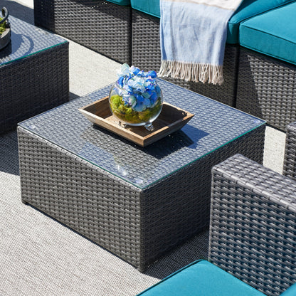 Set di divani componibili da giardino in vimini Corvus Trey da 12 pezzi