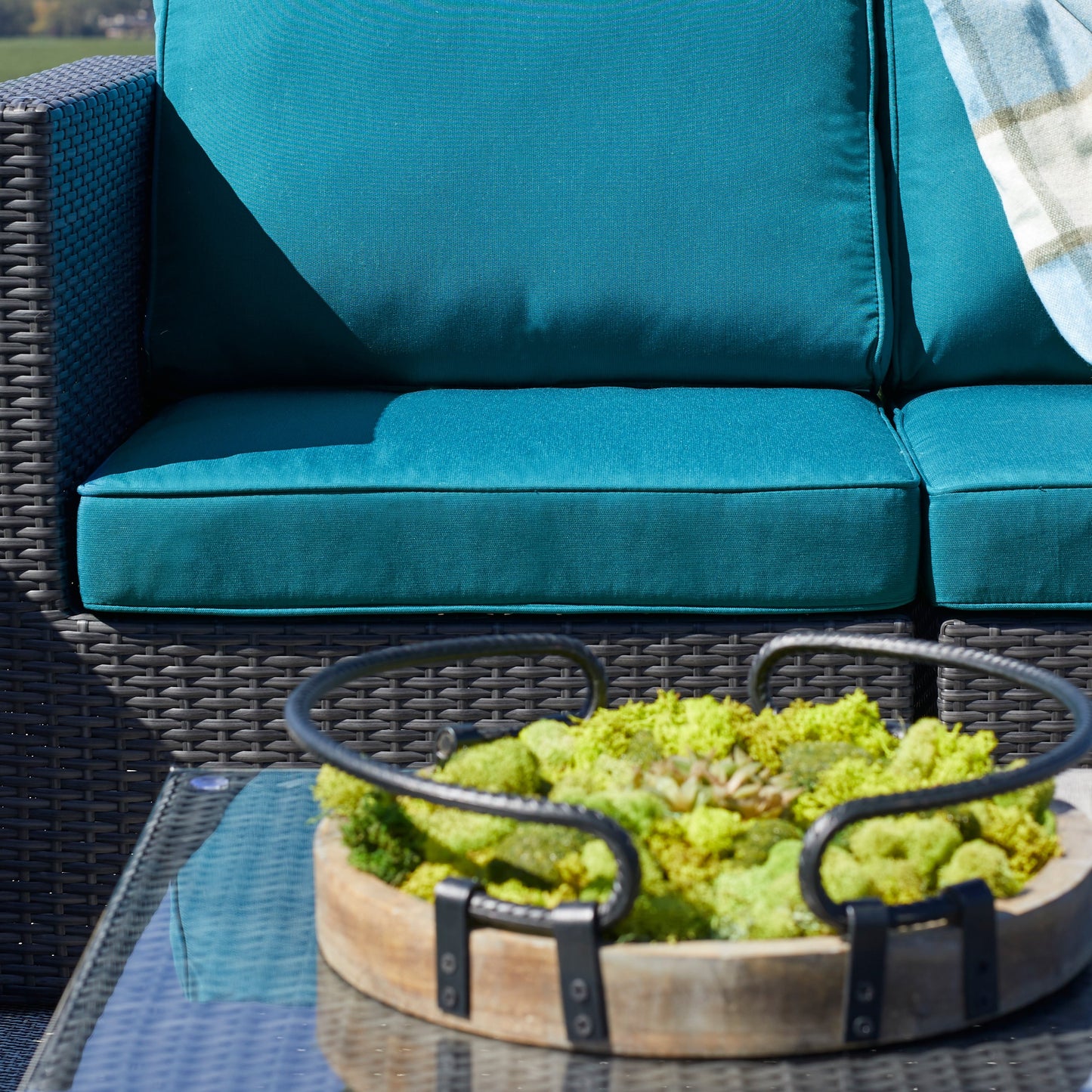 Set di divani componibili da giardino in vimini Corvus Trey da 12 pezzi