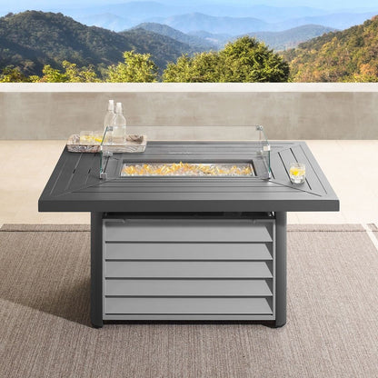 Set di mobili da giardino componibili in vimini intrecciato Corvus Trey da 13 pezzi con tavolo da fuoco