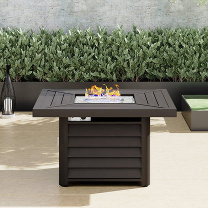 Set di mobili da giardino componibili in vimini intrecciato Corvus Trey da 13 pezzi con tavolo da fuoco