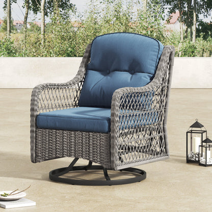 Corvus Vasconia 5 pezzi set girevole in resina e vimini per esterni con tavolo da fuoco