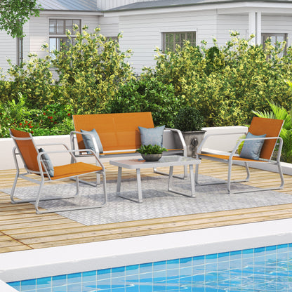 Set da conversazione in tessuto Corvus Yorkdale da 4 pezzi per esterni