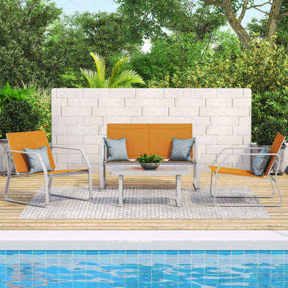 Set da conversazione in tessuto Corvus Yorkdale da 4 pezzi per esterni