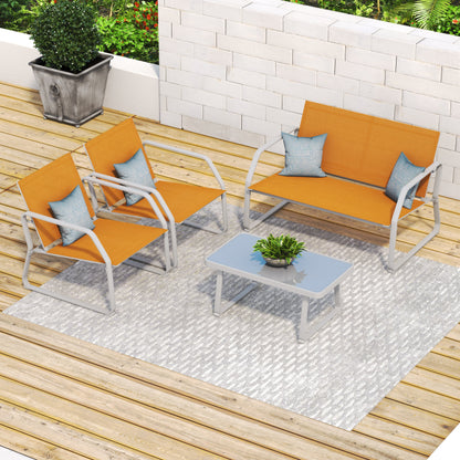 Set da conversazione in tessuto Corvus Yorkdale da 4 pezzi per esterni