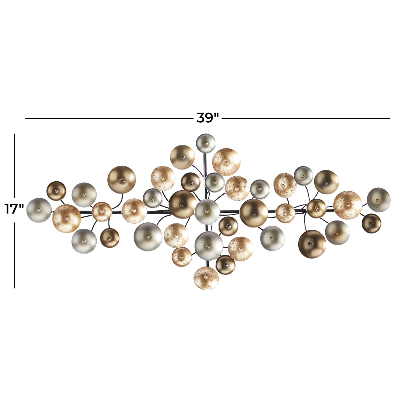 Decorazione da parete in metallo dorato CosmoLiving by Cosmopolitan con motivo strutturato