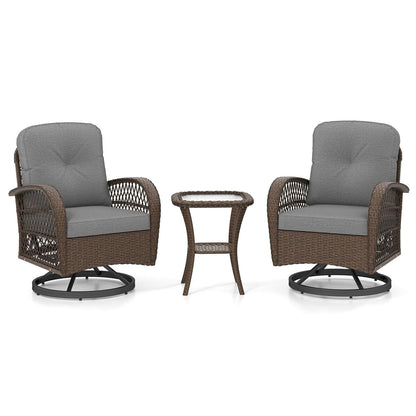 Set di mobili da bistrot girevoli da giardino Costway da 3 pezzi - Vedi dettagli