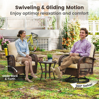 Set di mobili da bistrot girevoli da giardino Costway da 3 pezzi - Vedi dettagli