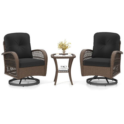 Set di mobili da bistrot girevoli da giardino Costway da 3 pezzi - Vedi dettagli