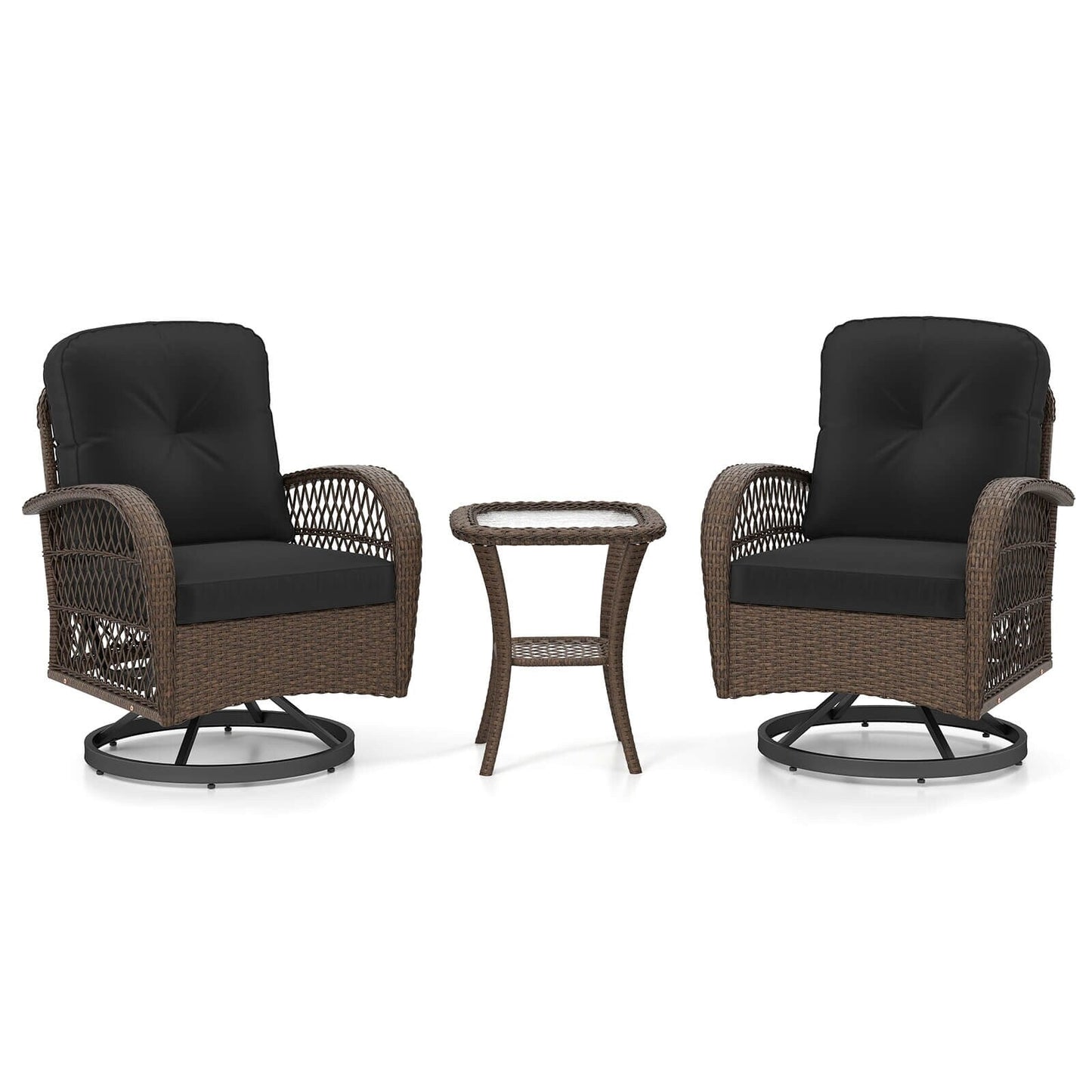 Set di mobili da bistrot girevoli da giardino Costway da 3 pezzi - Vedi dettagli