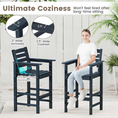 Set da bar Costway da 3 pezzi in HDPE con poltrone e piano alto quadrato - Vedi dettagli