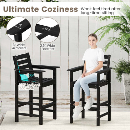 Set da bar Costway da 3 pezzi in HDPE con poltrone e piano alto quadrato - Vedi dettagli